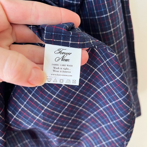 Haggar Forever New long sleeve button up plaid shirt men’s size medium - Picture 5 of 9